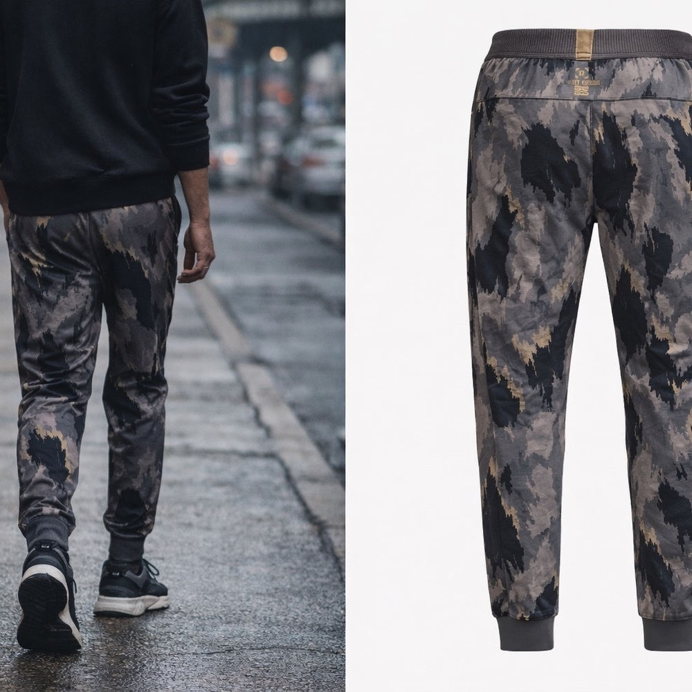 Lululemon Robert Geller Jogger Pants Mens M Gray Camo Techwear Commute - Picture 5 of 8